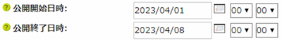 infoCMS9、公開開始日時、公開終了日時を表示した画像