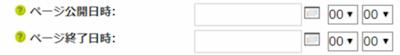 ページの公開日時、終了日時を選択した画像